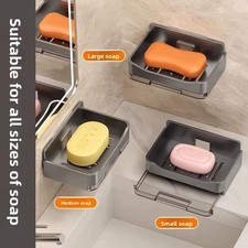 Self Adhesive Soap Dish For Shower Wall Mounted Bar Soap Holder Double layer