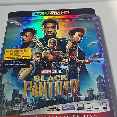 #ad Marvel Studios Black Panther 4K UHD Blu ray Digital Code PG 13 2018 $8.00