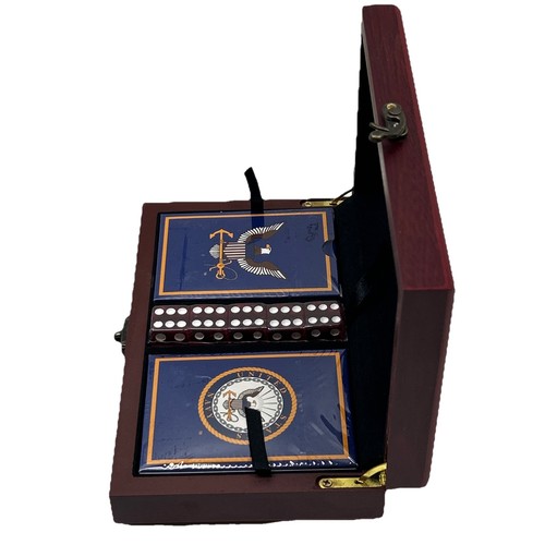 United States Navy Playing Cards With Dice Gift Set In A Wooden Box USA - Picture 5 of 7