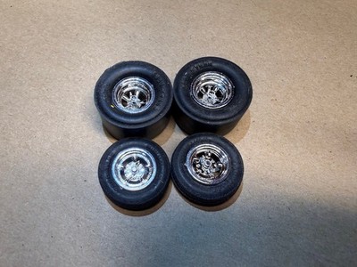 5 Spoke Knockoffs Big & Little Drag Race Set Wheels Goodyear Slicks Skinny Tires