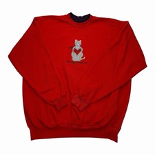 Vintage M C Sportswear My Heart Belongs To My Cat Sweatshirt Embroidered XLarge
