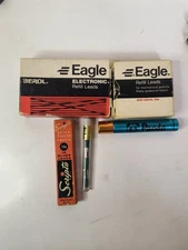 Vintage Lot Berol Eagle Electronic Scripto & Panda Lead Refills + Pentel Erasers