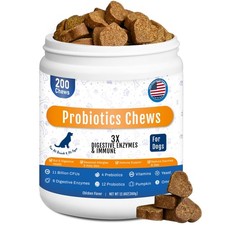 Probiotics for Dogs Dog Probiotic Chews Yeast Itch 200 Count, Brown