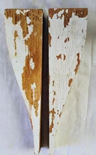 Fluted Pair Antique Victorian Oak Brackets Corbels Shelf Supports 12 1/4" high