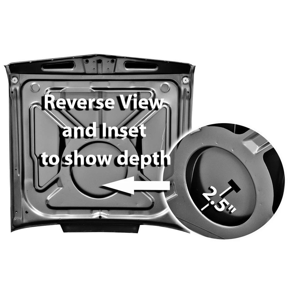 1966 1967 Chevy II Nova Steel Hood Panel w/2" Cowl Induction New Dii 1600A - Изображение 2 из 2