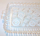 2 Vintage Anchor Hocking Bubbles Colonial Lady Circles Snack Tray 10"x6" 1 chip — photo 4