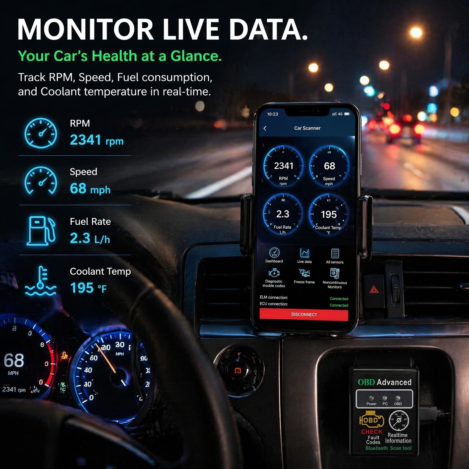 Scanner OBD2 Bluetooth Diagnosi Auto Benzina Diesel iOS Android - Miniatura 13