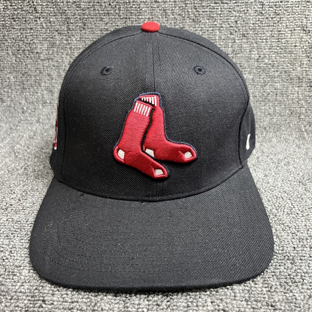 '47 Brand Boston Red Sox Black Snapback Hat Cap Red Socks Logo Adjustable