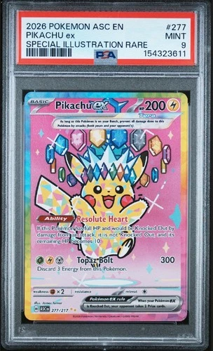 2026 POKEMON ASCENDED HEROES PSA 9 PIKACHU EX SPECIAL ILLUSTRATION RARE 277
