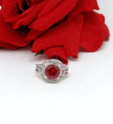 Sterling Silver NWOT  JTV Lab Created Ruby  Ring Size 10 7.05g CAT CHARITY — photo 1