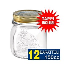 12 Barattoli 150cc Quattro Stagioni Bormioli con 12 Tappi Inclusi per Conserve