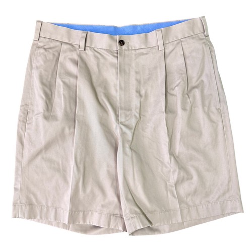 Brooks Brothers 346 Lightweight Advantage Chino Shorts Mens W34 Khaki Pleated