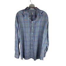 Peter Millar Mens XL Button Down Shirt Multi Color Gingham Check 100 Cotton