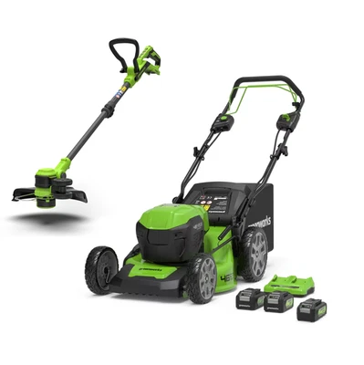 Cortacésped a batería 48V (24V + 24V) SP 46cm + Juego combinado de cortacésped Greenworks