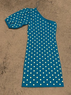 Womens Dresses Polka Dot Dress Zara Blue ZARA NWT WOMAN SS25 POLKA DOT MIDI HALTER  DRESS