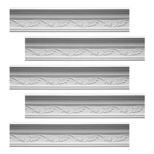 Renovator's Supply Cornice White Urethane Whitehead Ornate Design 5 Pieces