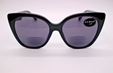 A. J. MORGAN CAT-EYE SUNGLASSES +2.50 BLACK 39077 53-18-141 *