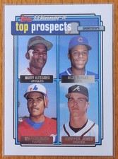 1992 Topps - Top Prospects Chipper Jones, Wil Cordero, Alex Arias #551 Gold (RC)