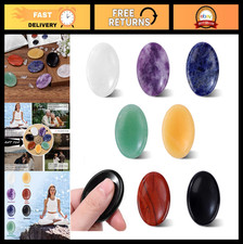 7PCS Thumb Worry Stones Set - Chakra Healing Crystals for