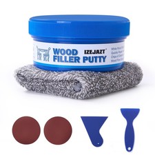 White Wood Filler Putty, Sandable, Paintable, Quick Repair for Holes, Cracks,...