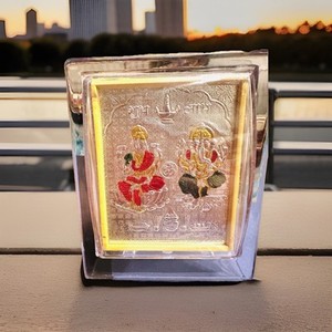 999 Silver Lakshmi Ganesha Photo Frame For Good Luck Money Home Indian wedding