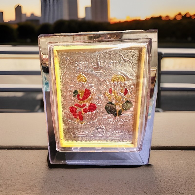 999 Silver Lakshmi Ganesha Photo Frame For Good Luck Money Home Indian wedding