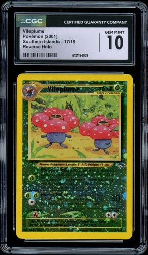 Pokémon 2001 CGC 10 English Vileplume Southern Islands Reverse Holo #17