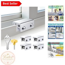 4-Set Adjustable Sliding Window Locks with Keys - Effortless Security Solution