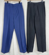 Vintage 70s Levi's Pants Women s 16 Black Navy LOT High Rise Wide Leg Slacks