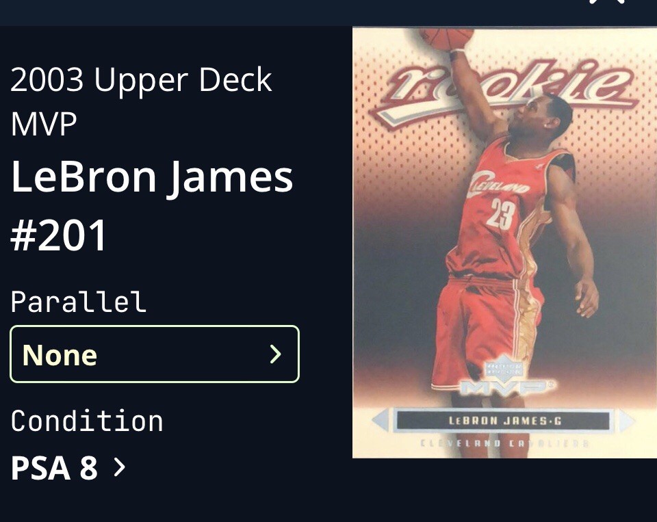 2003-04 Upper Deck MVP - LeBron James #201 PSA 8