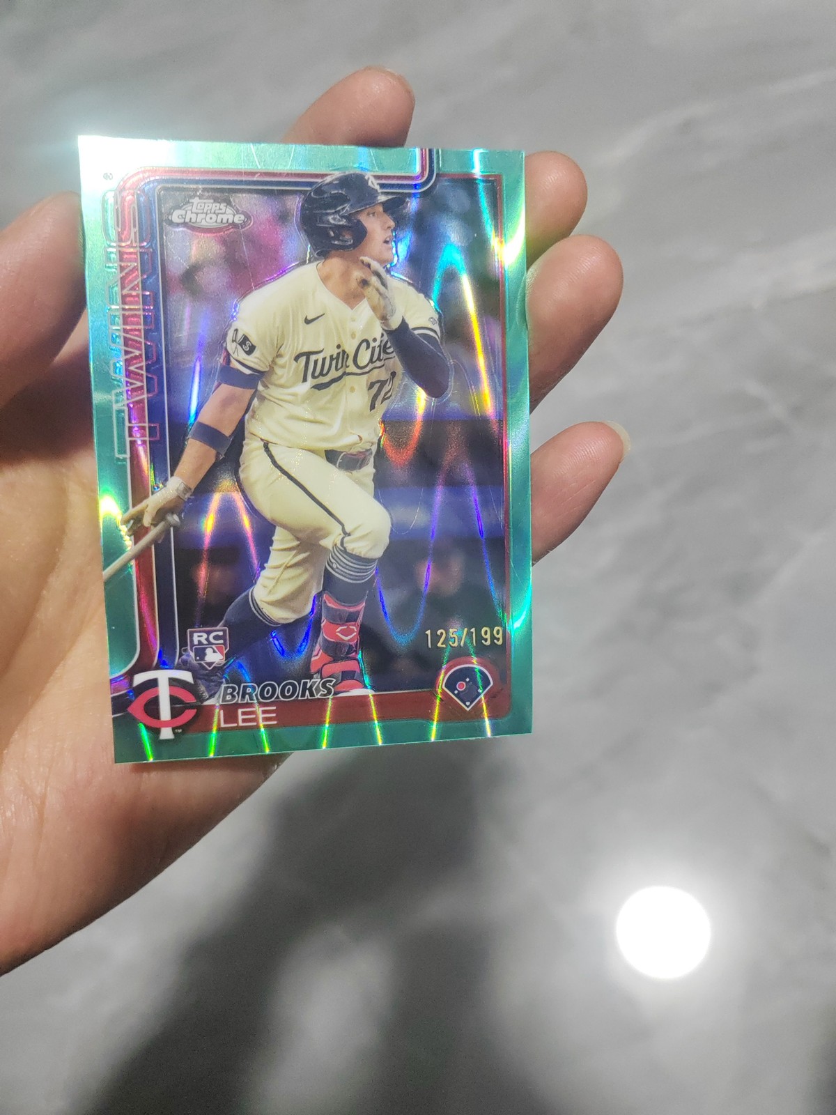 2025 Topps Chrome Baseball Brooks Lee Aqua Lava /199 RC #234 Minnesota Twins