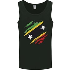 Torn Saint Kitts and Nevis Flag Day Football Mens Vest Tank Top