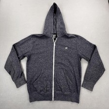Billabong Hoodie Mens Large Gray Full Zip Sweatshirt Kangaroo Pockets Surfing