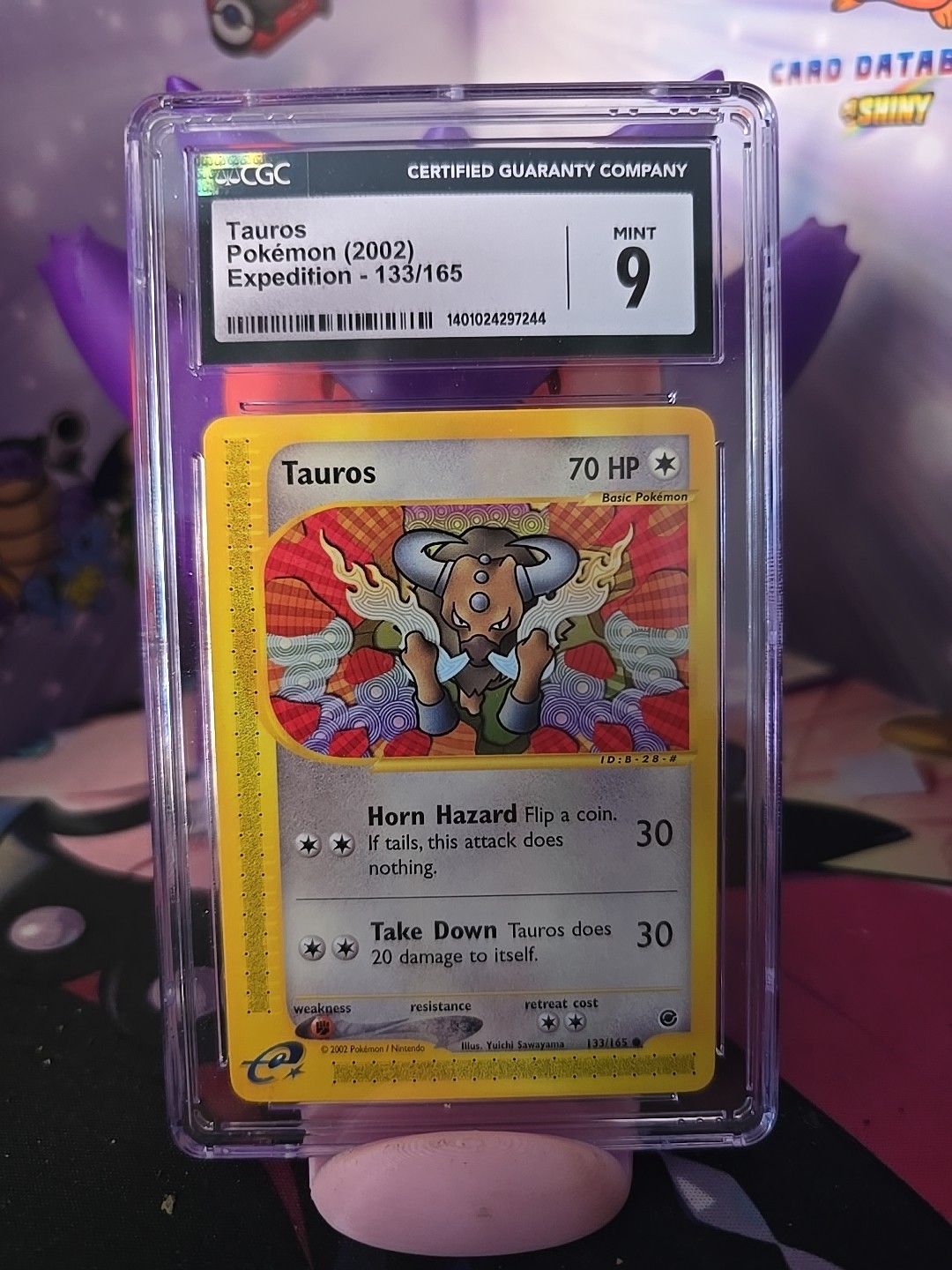 Tauros - 133/165 - CGC 9 Mint - Expedition eReader Pokemon Card