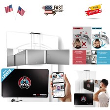 The 360 Mirror - 3 Way Mirror for Self Hair Cutting - Adjustable Trifold Barb...