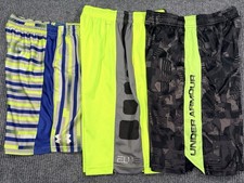 Youth Athletic Shorts Lot Size Large Nike Dri-FIT Under Armour Neon Green 3 Pc