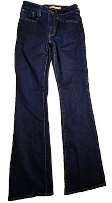 Levis 725 High Rise Bootcut Jeans Womens 27 Dark Wash Indigo Denim Stretch 840