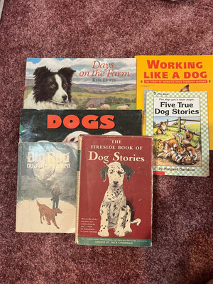 Books about dogs. Lot of 7 elementary to adolescent books about dogs.