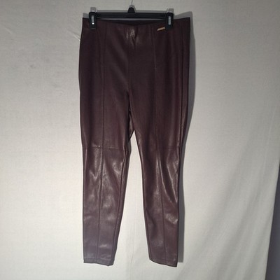 NWT Marc New York By Andrew Marc Faux Leather Womens Pants Sz M Zinfandel Office