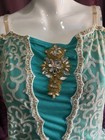 Weissman Teal and Gold Beaded Princess Dance Costume Dress Adult X-Large — photo 2
