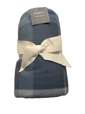 Fleece Throw Blue Plaid Essential Home 100% Polyester 50" X 60" NEW