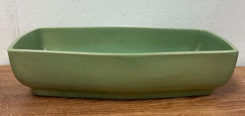 Vintage Red Wing #5019 Art Pottery Green Planter Bowl