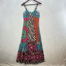 Vintage Magic Dress Womens Medium Patchwork Slip Boho Maxi Butterfly Y2K 90s