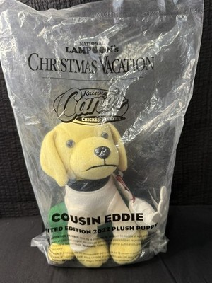 Raising Canes Christmas Vacation Cousin Eddie Plüsch Hund 2022 VERSIEGELT Neu 