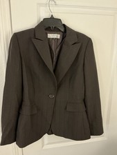 Tahari Arthur S. Levine Women's Black One-Button Peak Lapel Blazer Lined 8