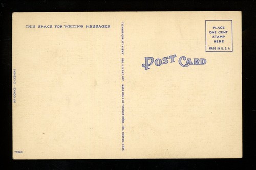 Military Comic postcard Hirohito Japan Uncle Sam linen Tichnor 1942 - Picture 2 of 2