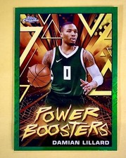 2023-24 Topps Chrome Basketball Power Boosters Green Refractor Damian Lillard 14