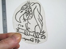 vtg 1960s 1970s Tattoo acetate stencil Cartoon Vulture v5 signed BR2