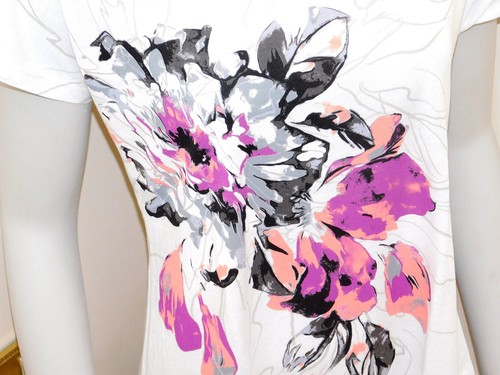 ELLEN TRACY Ladies screen print dolman top/tee shirt 4 sizes 4 colours BNWT - Picture 5 of 12