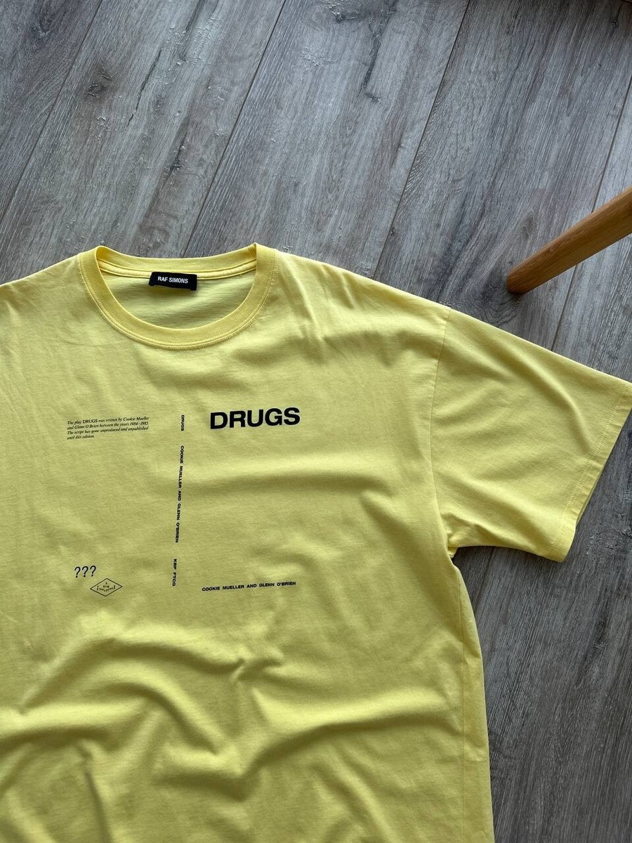 Raf Simons 18AW DRUGS Tシャツ　イエロー Raf Simons Yellow T shirt Mens New Condition Drugs Logo | eBay